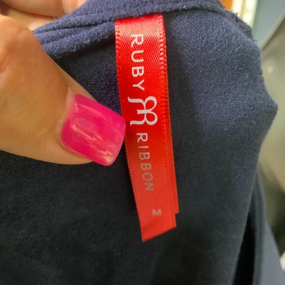 305. Ruby Ribbon Suede like reversible Dress Tunic Medium - Picture 4 of 10